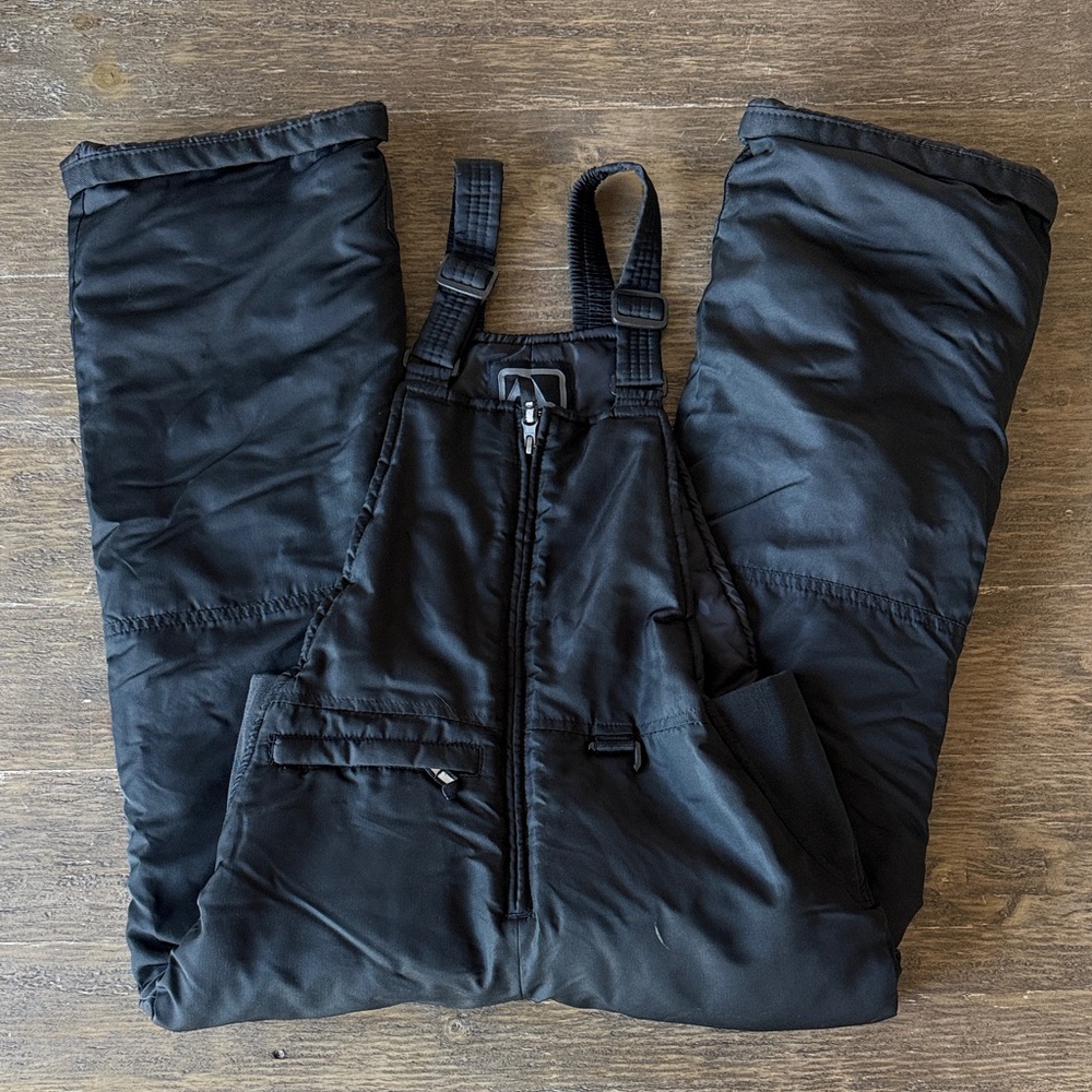 Kids Black Snow Bibs